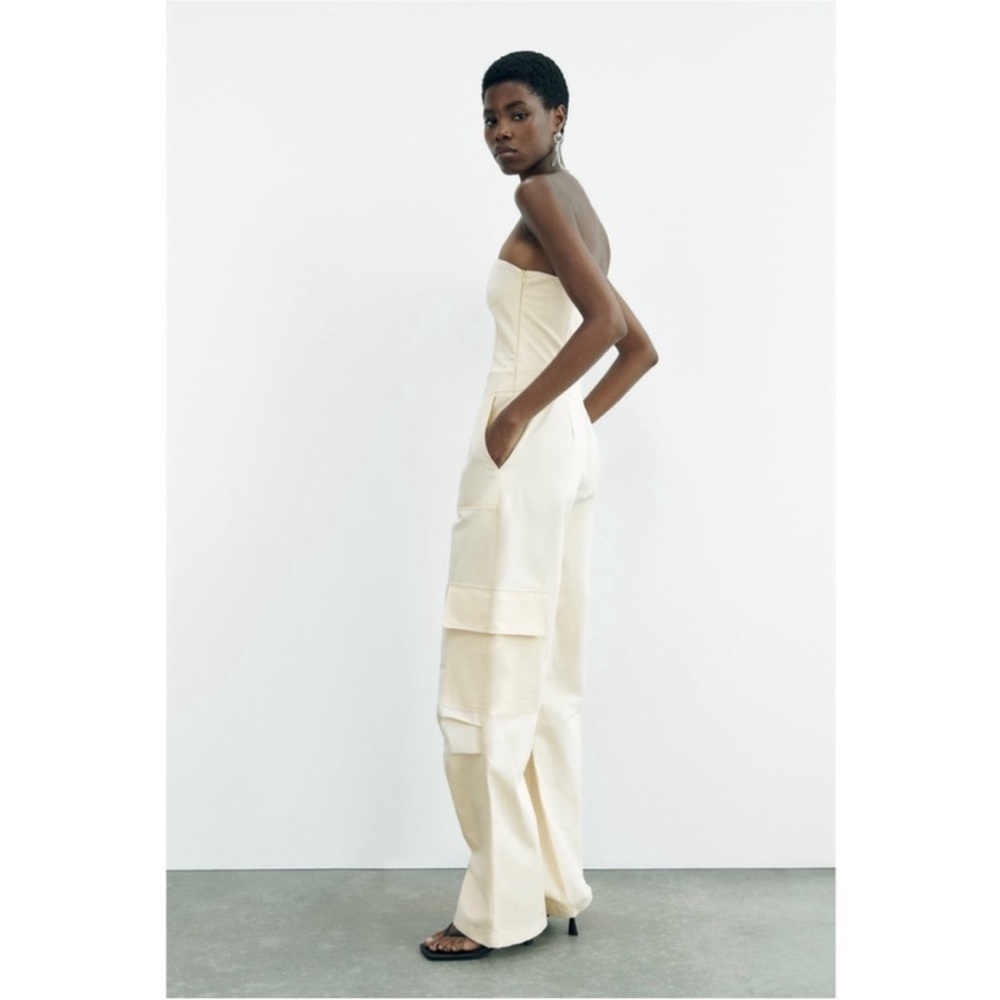 Zara Cargo Pants Jumpsuit EUC Size XS - Picture 3 of 8